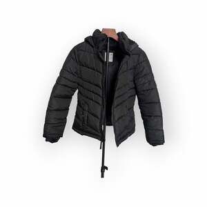 SO Girls Black Hooded Puffer Jacket Size 10-12